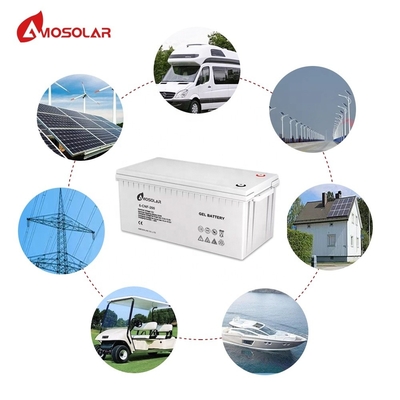 3000 Vida útil de la batería solar Amosolar GEL 12V 100Ah para electrónica de consumo