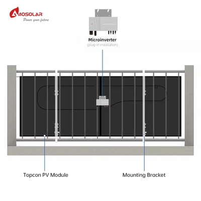 230V/220V 180V-270V Planta eléctrica de balcón Sistema solar fotovoltaico con micro inversor de 600W 800W