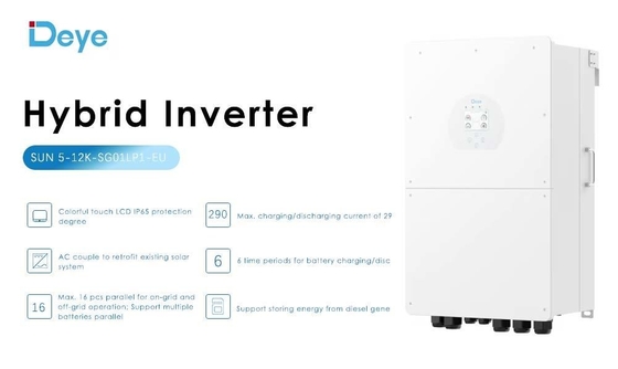360V Voltado de entrada Deye SUN-12K-SG04LP3-EU Inversor esencial para el sistema solar híbrido