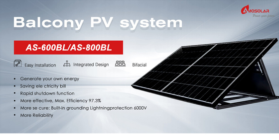 1000w 600w 800w Amosolar SolarUnit EU Stock Garden Balcón Sistema de paneles solares para el hogar