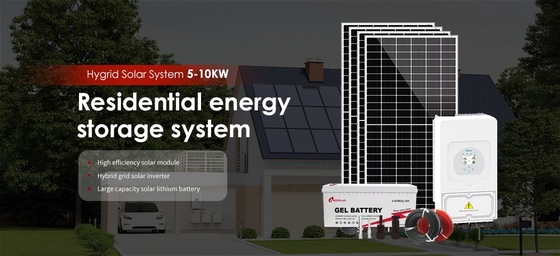 Sistema híbrido de energía solar y eólica de 5kw 10kw 15kw 20kw 30kw con batería de litio LiFePO4