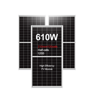 Panel solar personalizable 580W 590W 600W 610W con certificado y tamaño de célula de 210mmx210mm