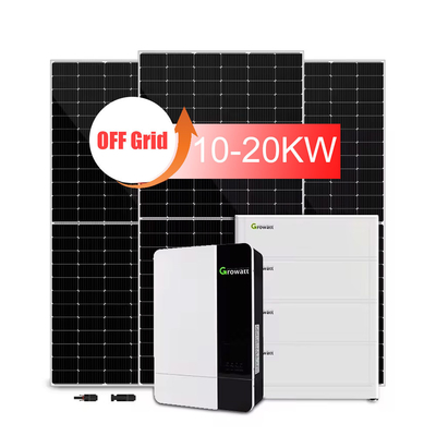Sistema de energía solar fuera de la red de 10 kW/20 kW con batería de plomo-ácido y panel monocristalino