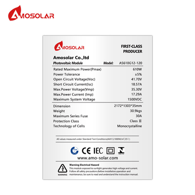 Panel solar personalizable 580W 590W 600W 610W con certificado y tamaño de célula de 210mmx210mm