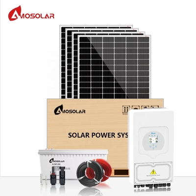 MPPT controlador Amosolar 5kw 10kw Sistema de paneles solares híbridos con batería recargable
