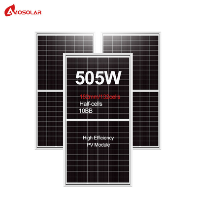Grado A de la célula solar Amosolar Mono 490w 500w 505w Panel de energía solar para el sistema de energía solar