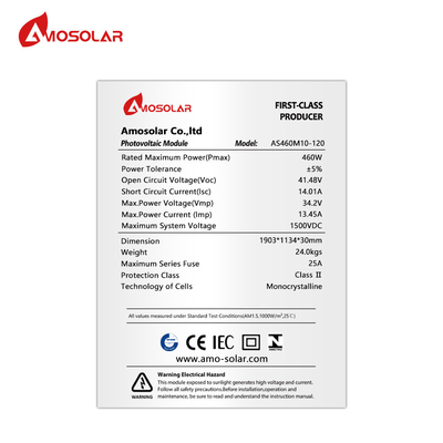 Panel solar monocristalino de 48V 450w 460w para pedidos de OEM