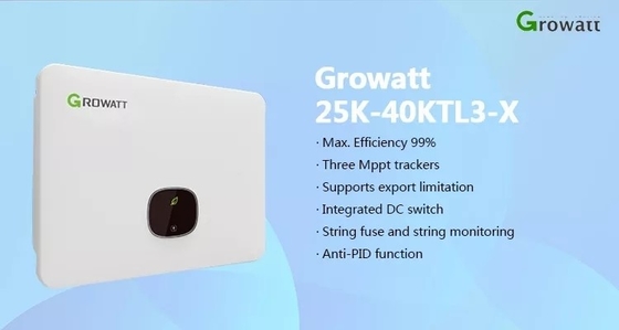 Growatt MID 25-40KTL3-X 30kW 40kW Inversor solar híbrido 6kW 5 con una eficiencia del 98,75%