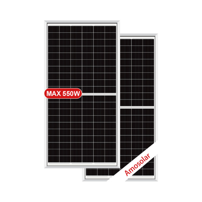 Amosolar media célula 525watt 530watt 535watt 540watt 545watt 550watt Panel solar bifacial