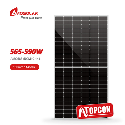 Modulo fotovoltaico solar mono de tipo N de media célula de 182 mm 570W 580W 590W con caja de unión IP68