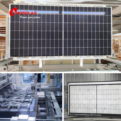 Modulo fotovoltaico solar mono de tipo N de media célula de 182 mm 570W 580W 590W con caja de unión IP68