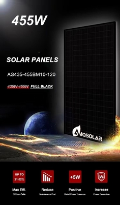 Amosolar 440W 450W 460W 1000W Panel solar monocristalino con caja de unión IP68