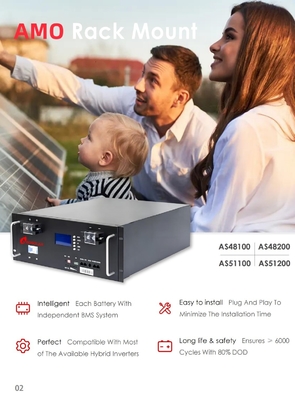 5kwh 10kwh 15kwh Baterías de litio de almacenamiento inteligente de energía para el hogar con capacidad de 100Ah