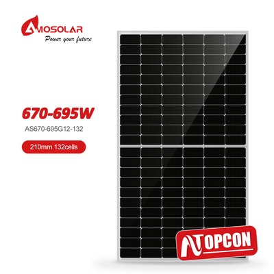 Los paneles solares monocristalinos amosolares de 210 mmx210 mm con módulos fotovoltaicos de grado A de tamaño de célula N-TIPE