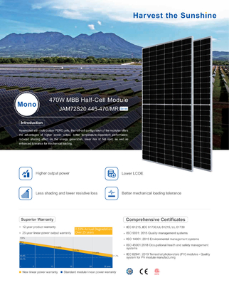 Modulos fotovoltaicos JA 435W 445W 455W 450W 460W Paneles solares monocristalinos para uso residencial