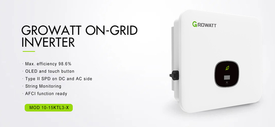 Inversor solar de 17 kg de Growatt 15KW 20KW 25KW 30KW 50KW Onda senoidal pura MPP 3 fases con conexión de red