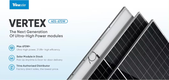 Trina 630W-670W Vertex N Tipo de paneles solares bifaciales 2384x1096x35mm Las dimensiones del panel