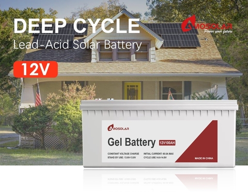 12V/24V/36V/48V Amosolar Batería de gel de plomo ácido 100ah 200ah para el sistema solar fuera de la red