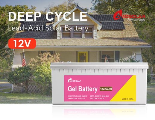 Valva de gel de alta capacidad regulada con batería Amosolar Almacenamiento solar Ácido de plomo de ciclo profundo