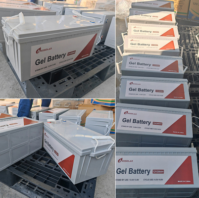 Valva de gel de alta capacidad regulada con batería Amosolar Almacenamiento solar Ácido de plomo de ciclo profundo