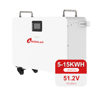 51.2V Almacenamiento de energía 5kwh 10kwh Lifepo4 Batería de litio para sistemas solares por Amosolar