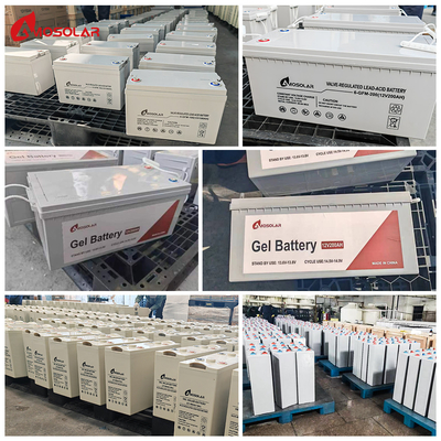 Batería solar de gel de ciclo profundo Amosolar 12V100AH para el sistema de almacenamiento de energía de energía de respaldo