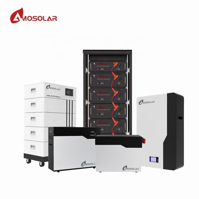 Baterías de iones de litio amosolares de 48V/51.2V para almacenamiento solar 100ah 200ah 10kwh 20kwh