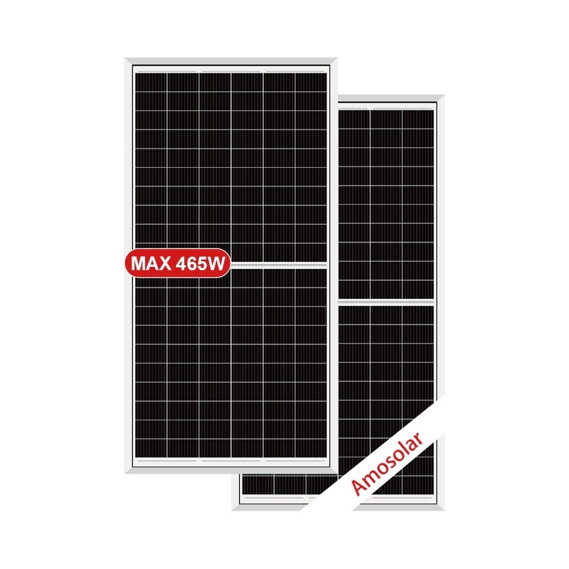 3.2mm Tempered Low Iron Glass Amosolar Half Cells Mono 440watt Panel solar residencial