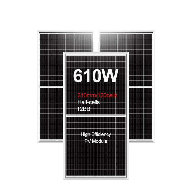 Panel solar personalizable 580W 590W 600W 610W con certificado y tamaño de célula de 210mmx210mm