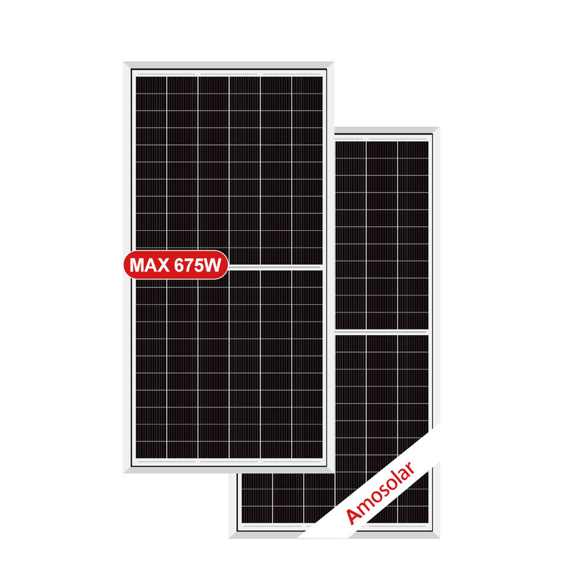 Amosolar Half Cut Mono 645w 650w 655w 660w 665w 670w 675w Panel solar para el techo
