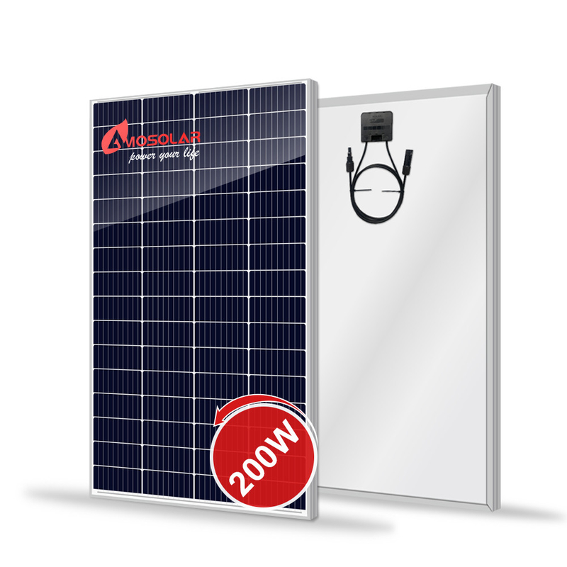 Panel solar PERC de media célula de 200 W con 11,28 Vmp y dimensiones del panel de 1405 * 700 * 30 mm