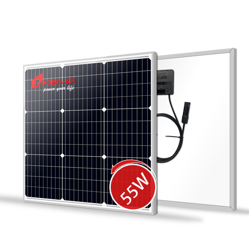Panel solar monocristalino de tamaño pequeño 20W 30W 40W 50W 55W 60W con caja de unión IP67