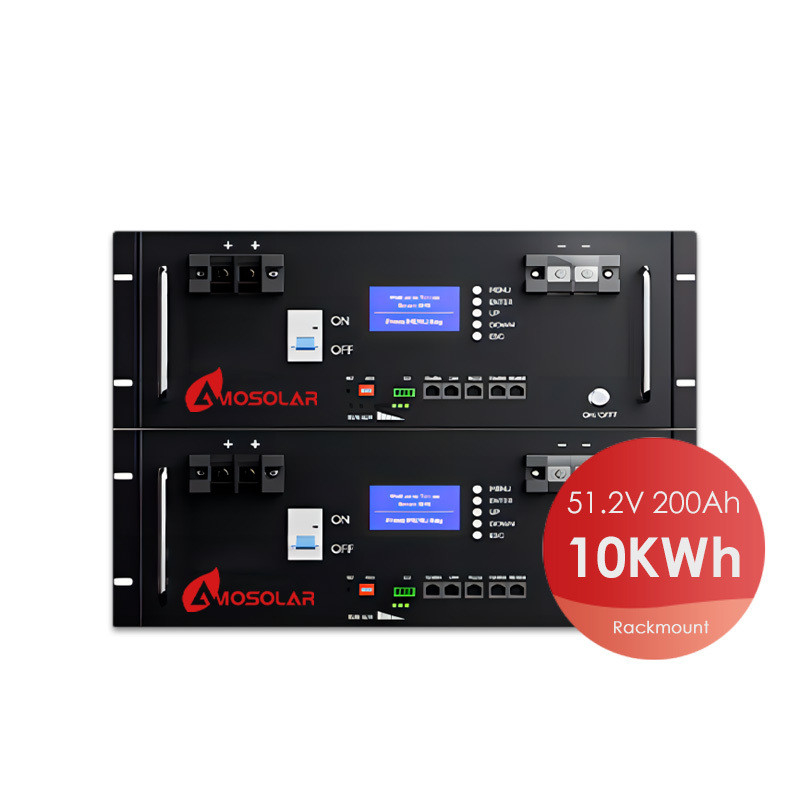 Batería de larga duración de 6000 ciclos profundos 51.2V 100Ah 200Ah 5Kw Lifepo4 montada en el bastidor con 10-